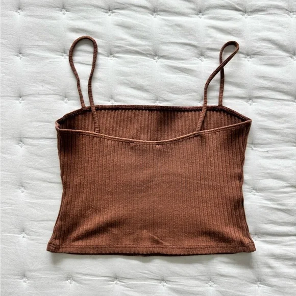 Reformation Brown Ribbed Cardigan Sweater - Picture 6 of 10